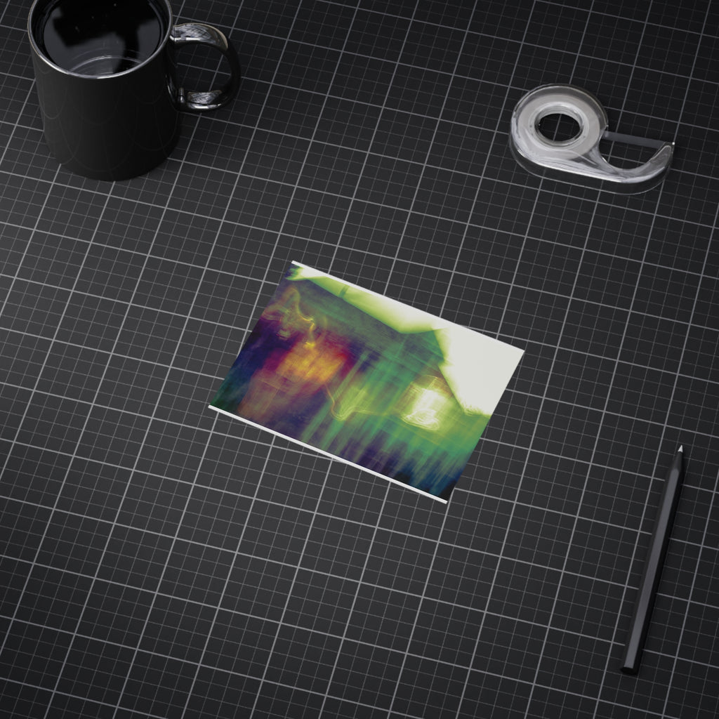 Abstract Dreamscape Print — Blurred Neon House Art Print