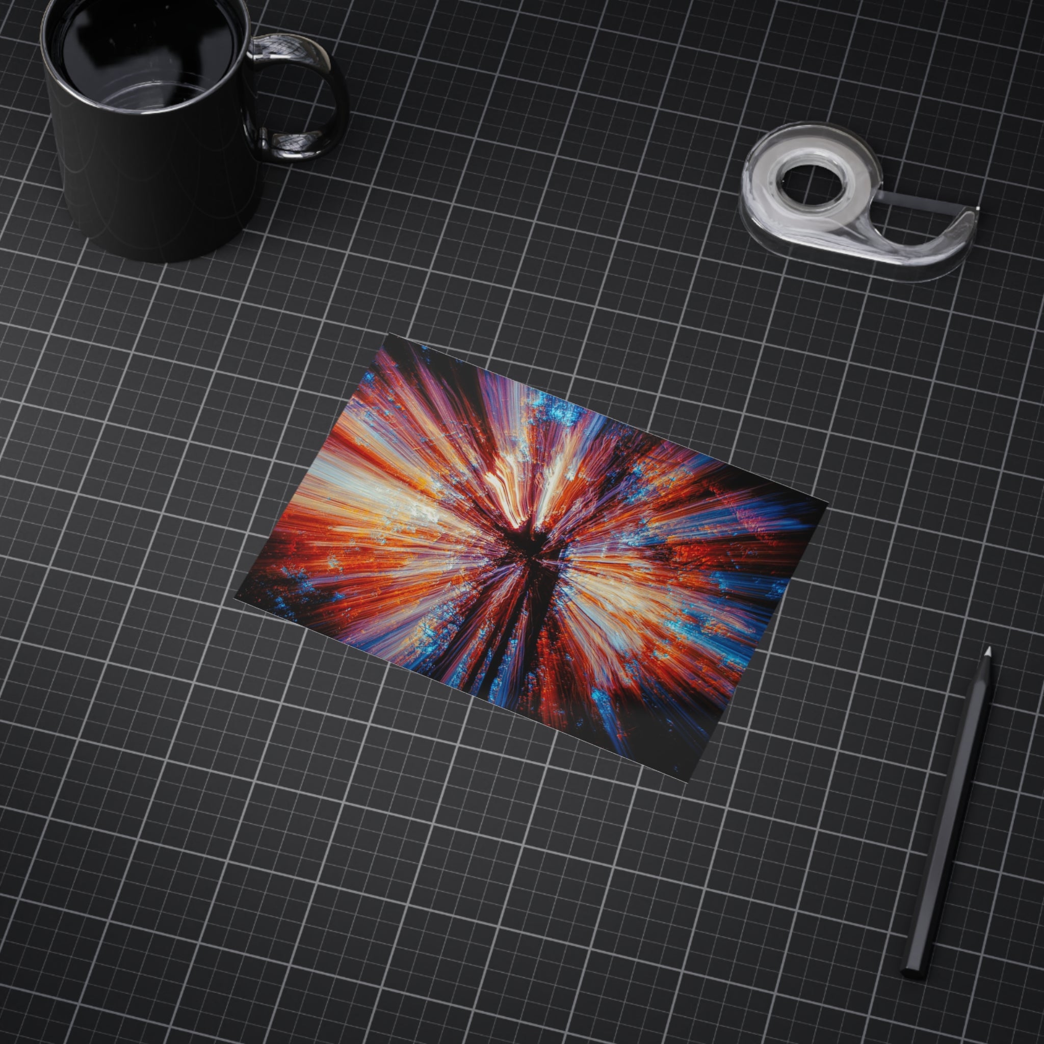 Abstract Light Burst Art Print — Colorful Cosmic Wall Decor (Unframed)