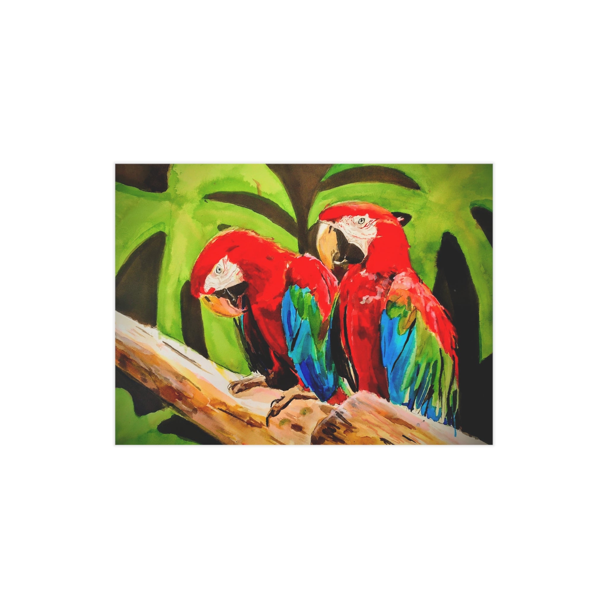 Tropical Macaw Art Print — Colorful Parrot Unframed Print
