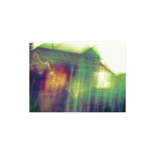 Abstract Dreamscape Print — Blurred Neon House Art Print
