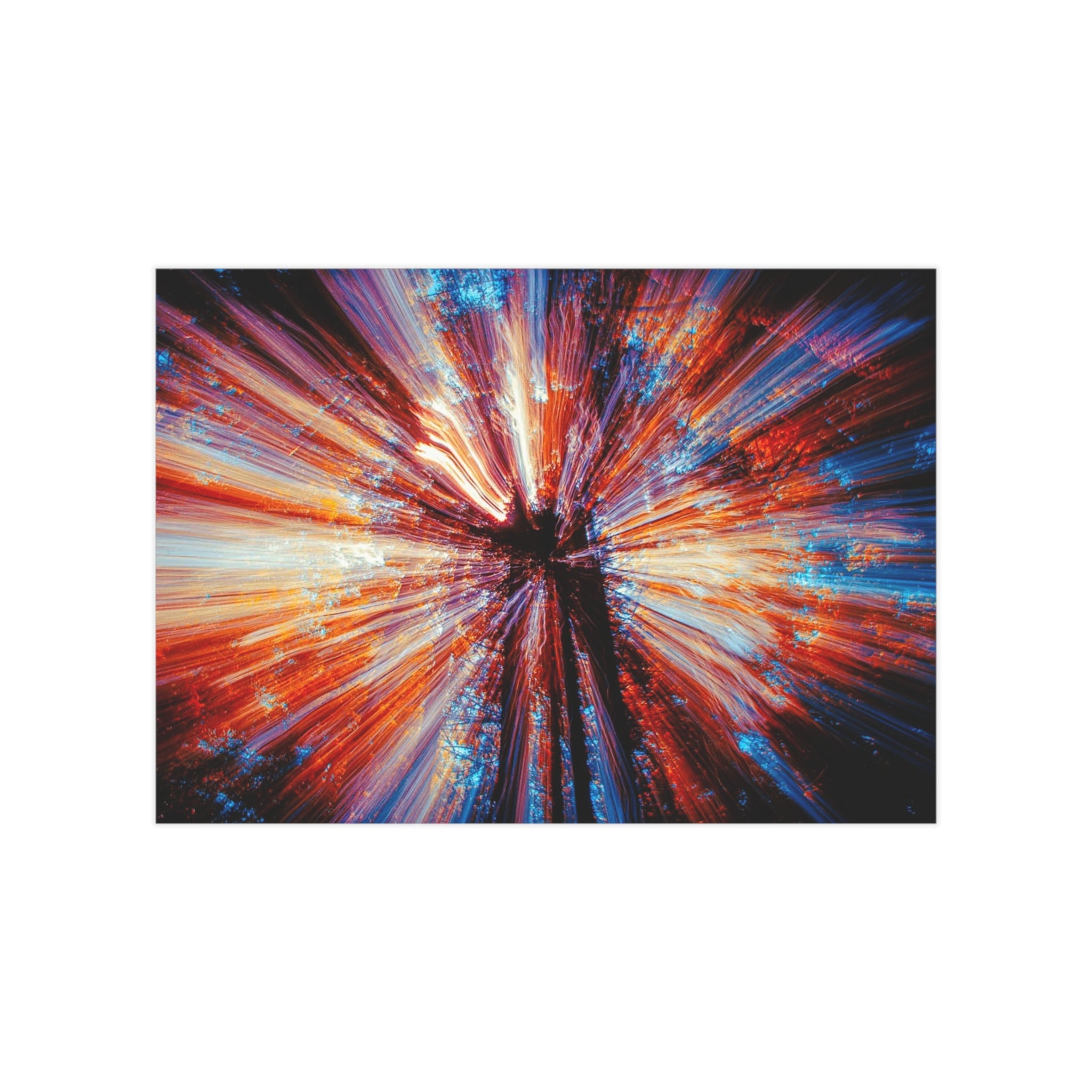 Abstract Light Burst Art Print — Colorful Cosmic Wall Decor (Unframed)