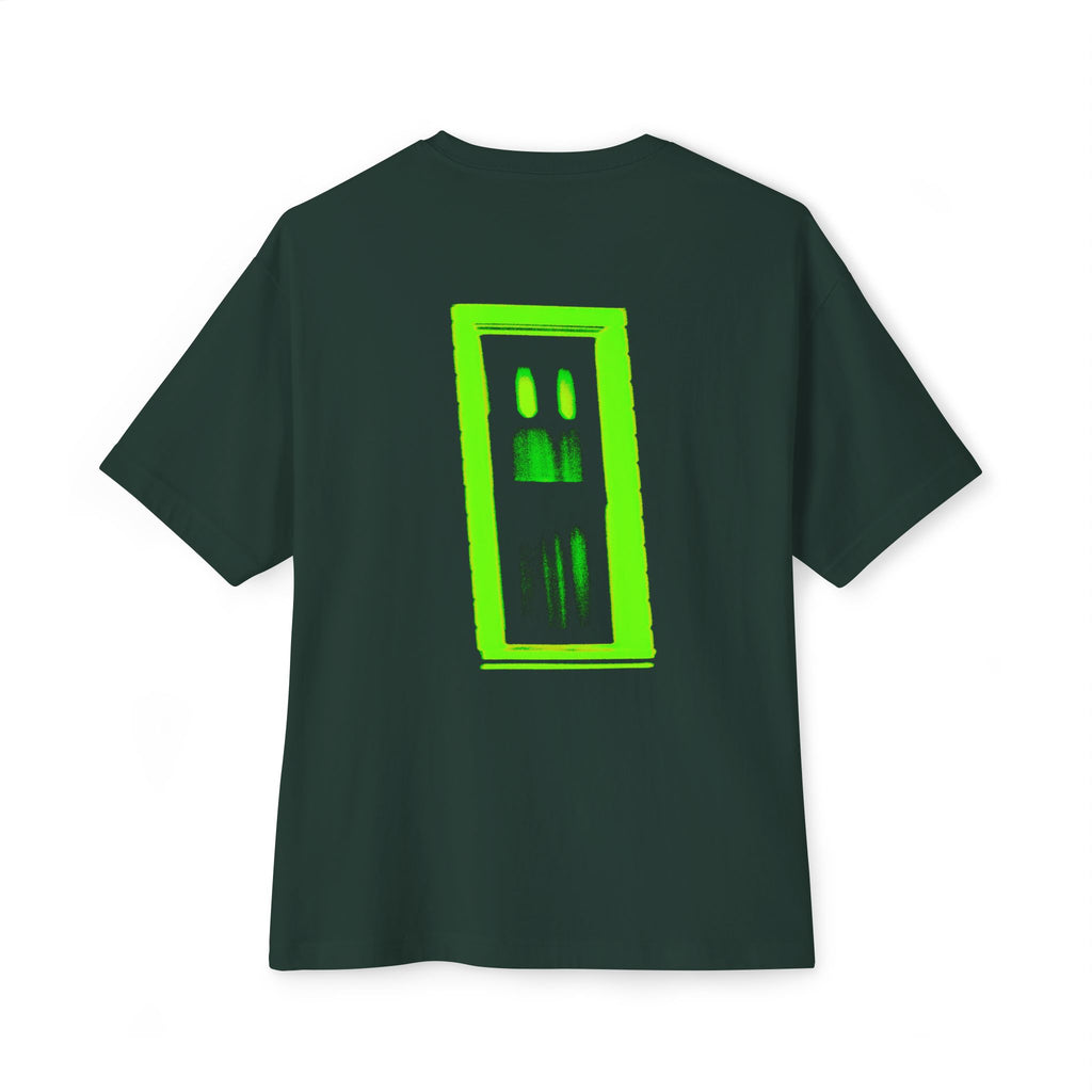 Boxy Tee — Neon Green Door Panel Graphic T-Shirt