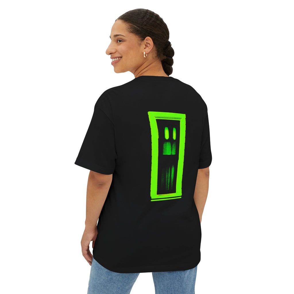 Boxy Tee — Neon Green Door Panel Graphic T-Shirt