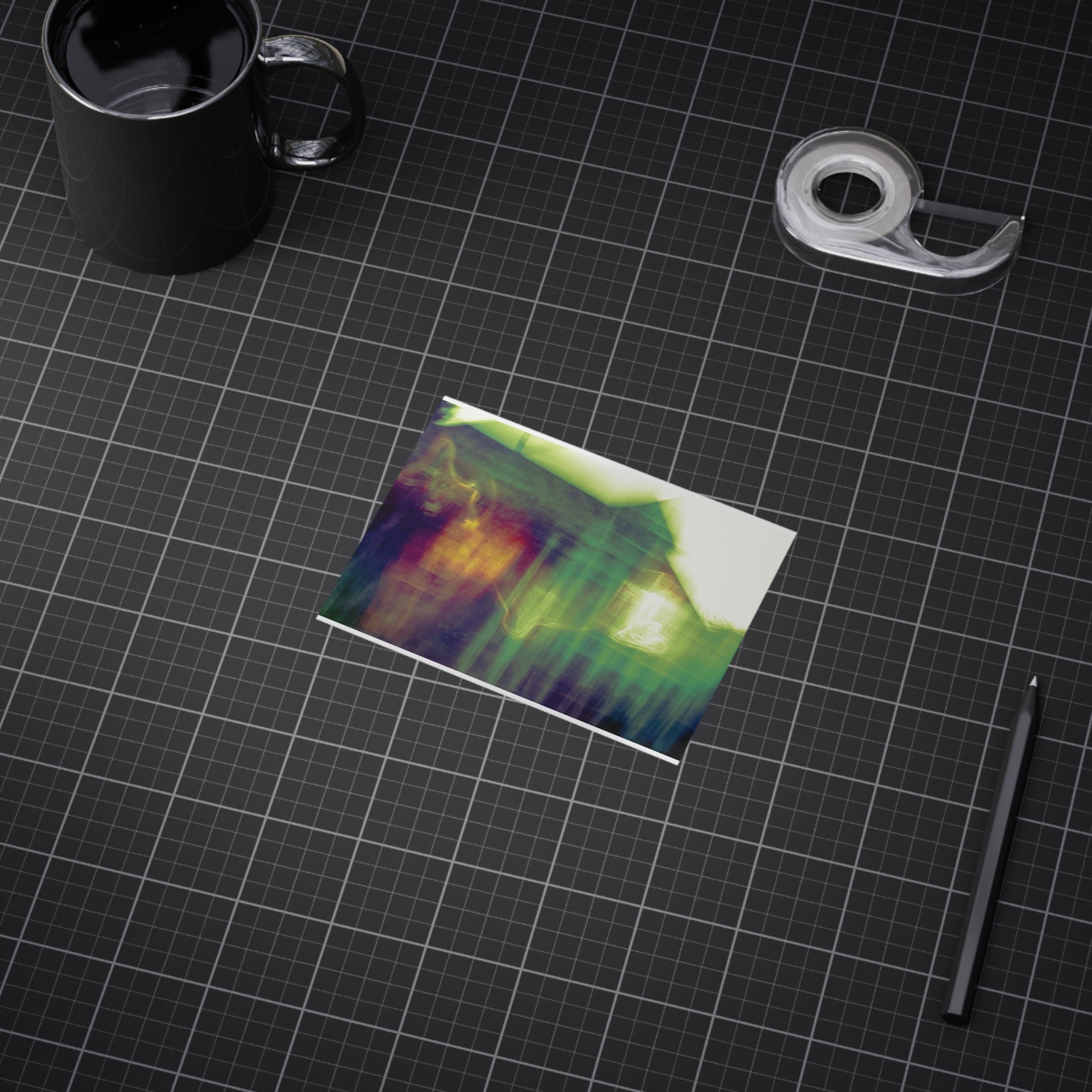 Abstract Dreamscape Print — Blurred Neon House Art Print