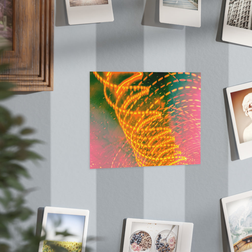 Abstract Neon Light Trail Print - Vibrant Modern Unframed Art