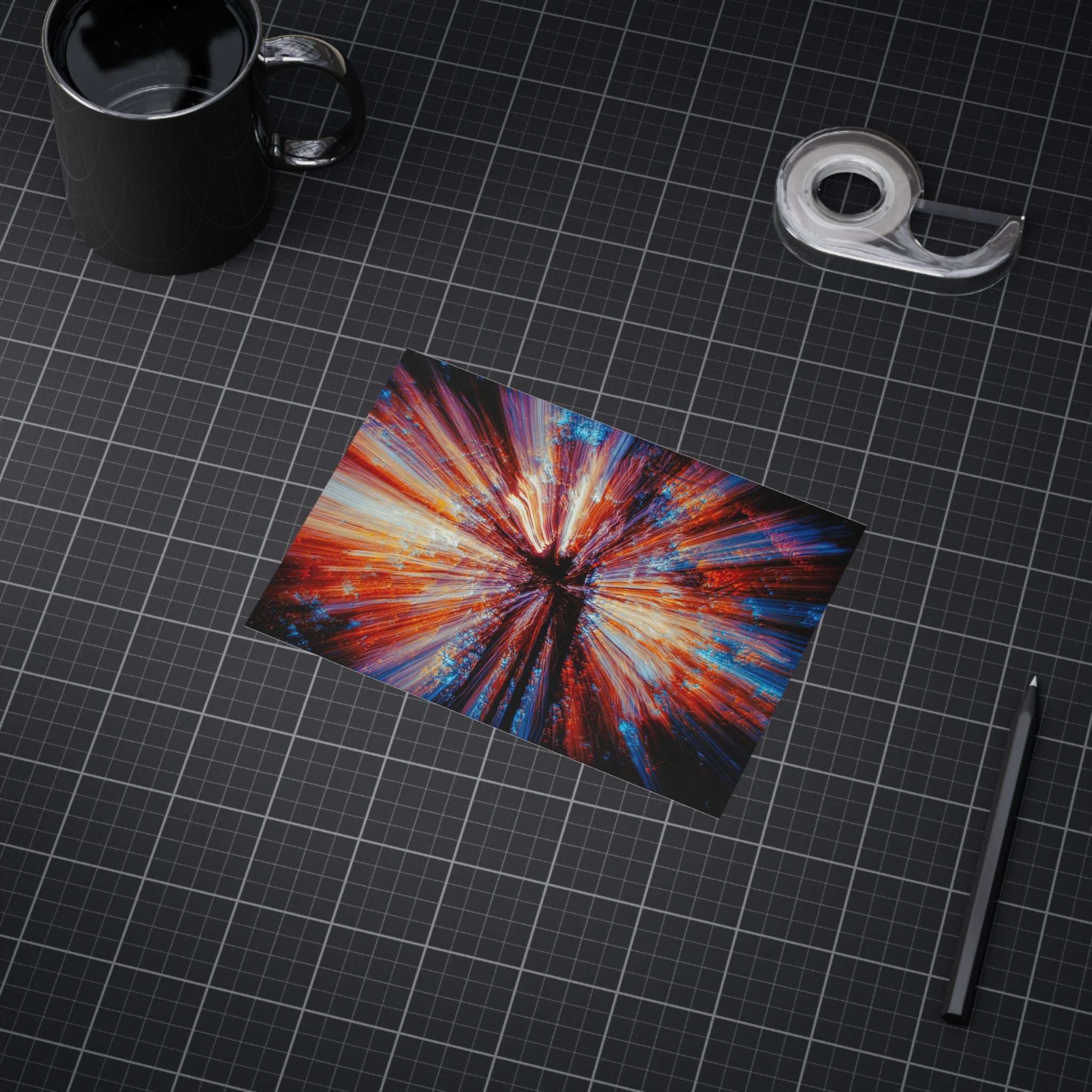 Abstract Light Burst Art Print — Colorful Cosmic Wall Decor (Unframed)