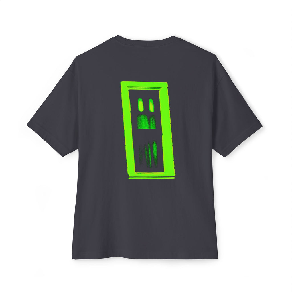 Boxy Tee — Neon Green Door Panel Graphic T-Shirt