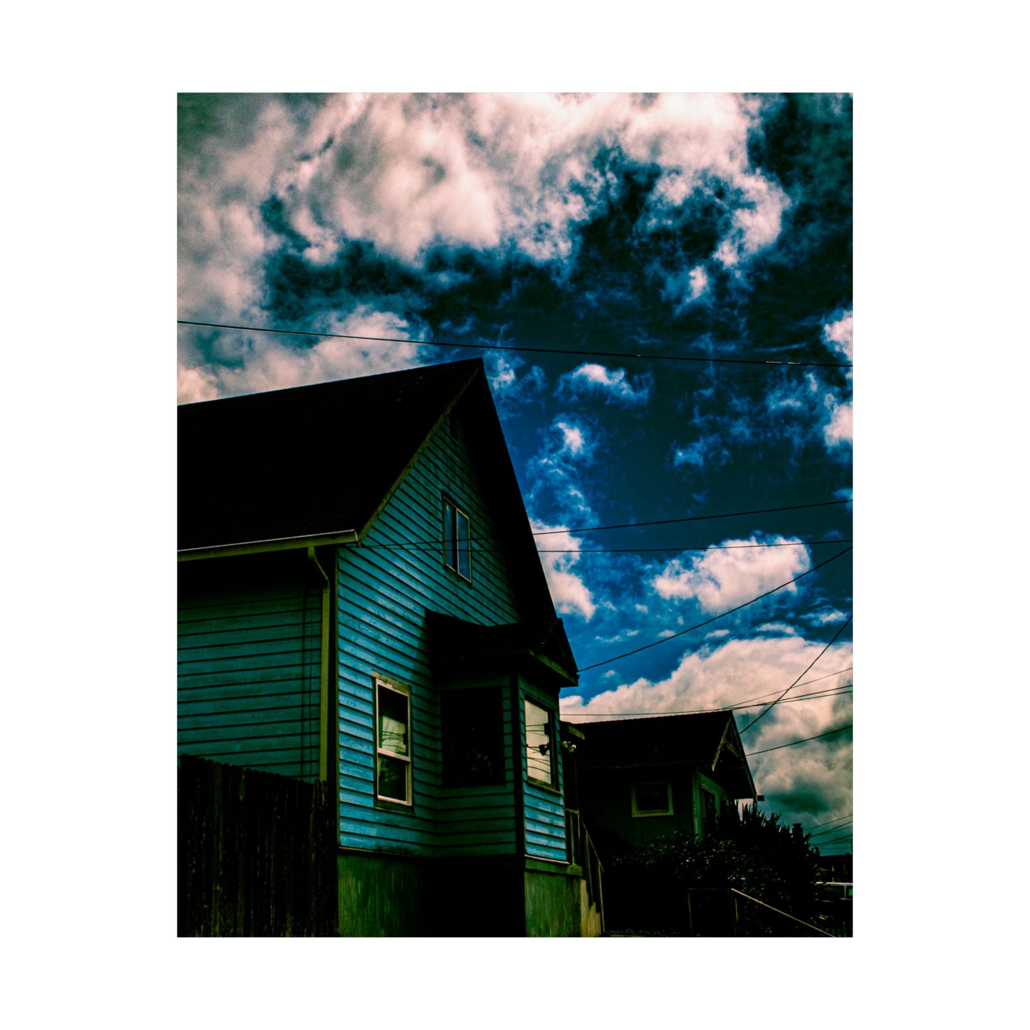 House Under Dramatic Sky Matte Vertical Poster — Moody Cloudscape Wall Art