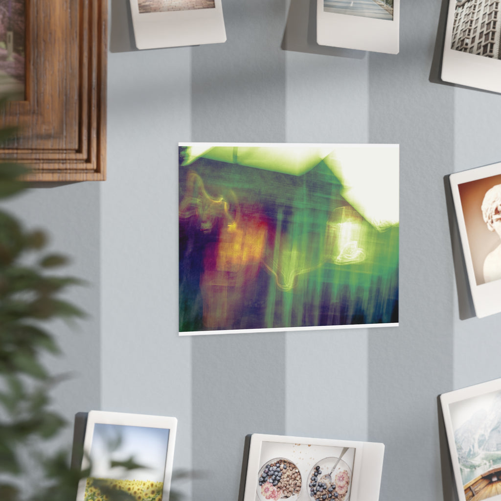 Abstract Dreamscape Print — Blurred Neon House Art Print