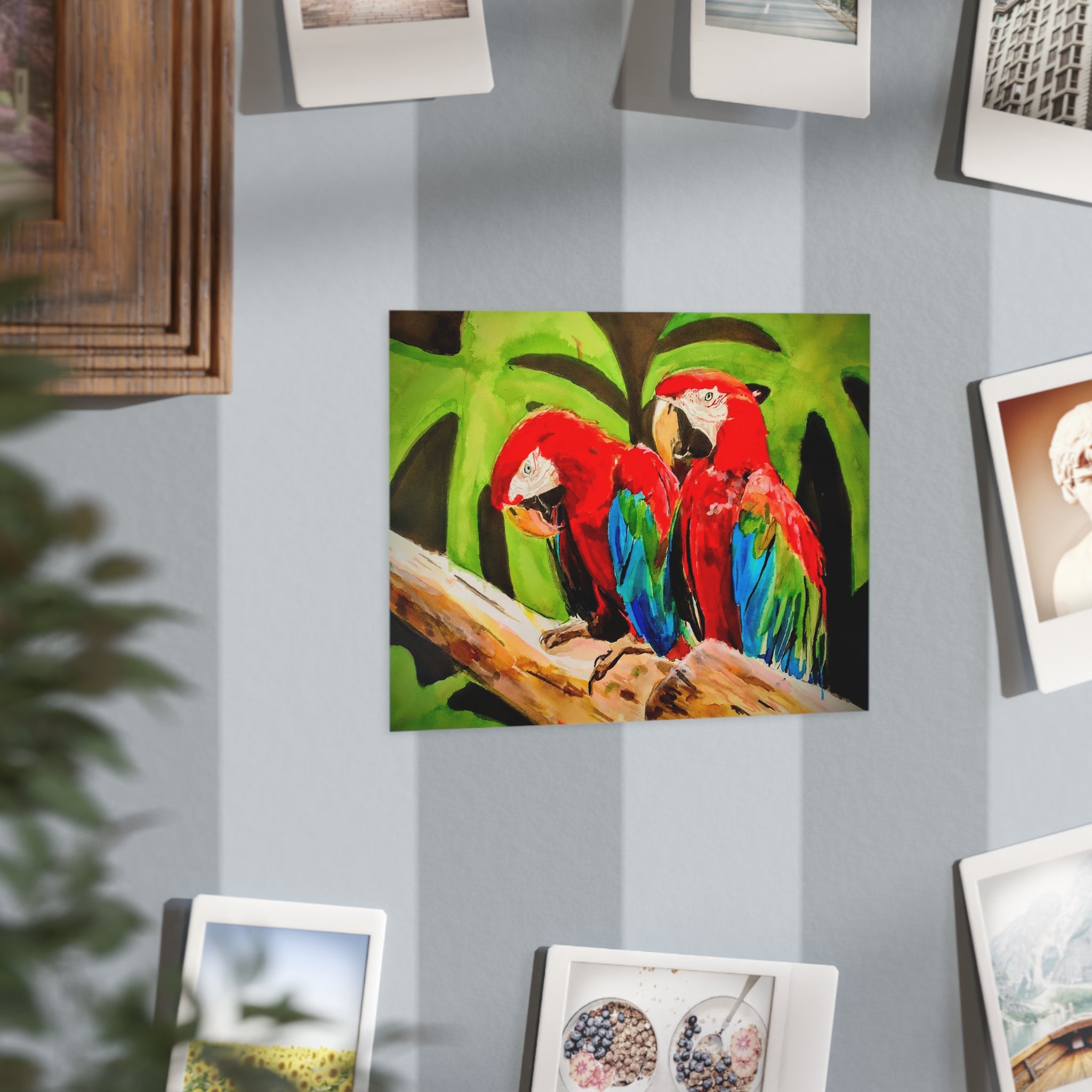 Tropical Macaw Art Print — Colorful Parrot Unframed Print
