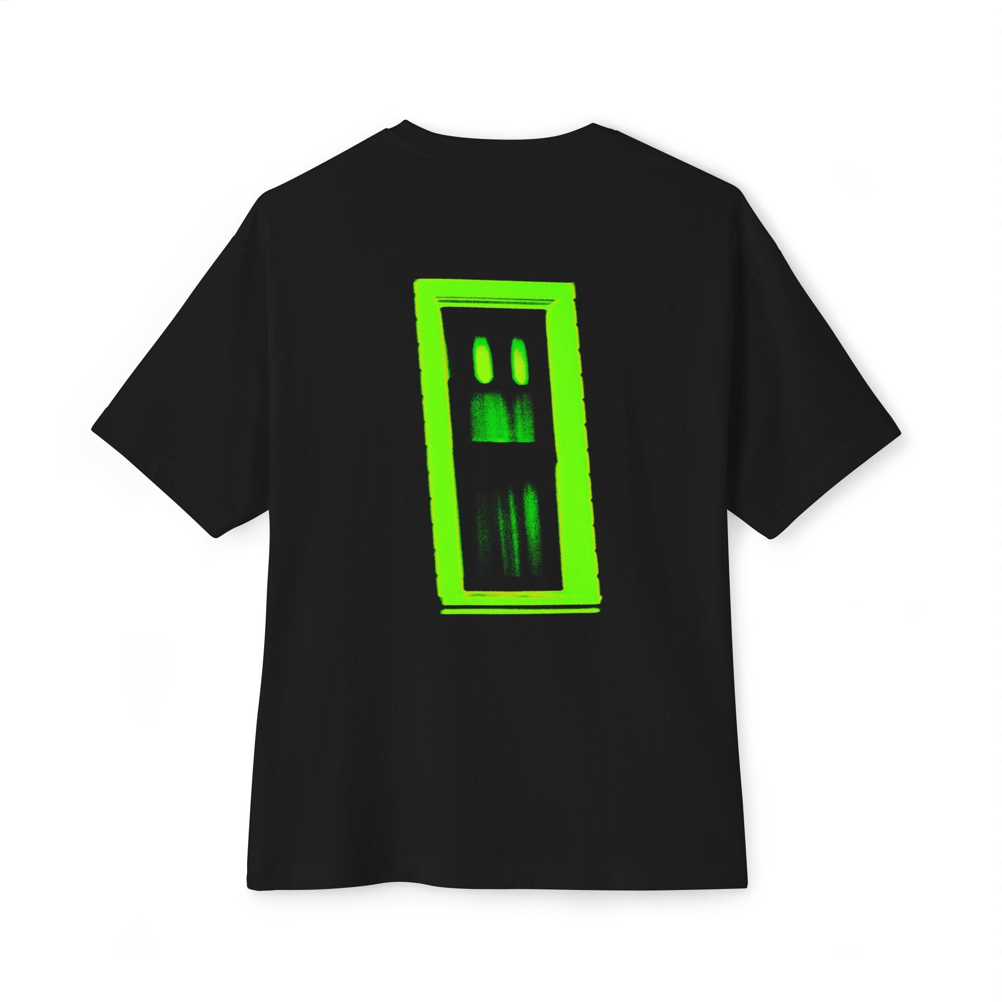 Boxy Tee — Neon Green Door Panel Graphic T-Shirt