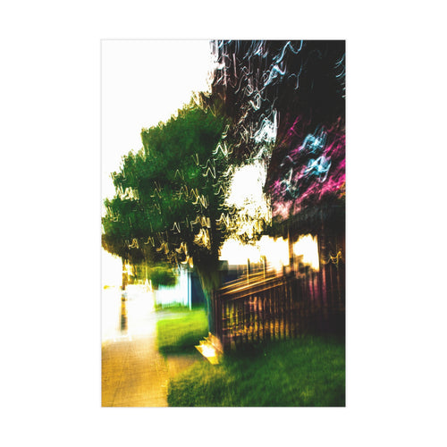 Abstract Blurred Tree Unframed Print – Dreamy Landscape Art Poster