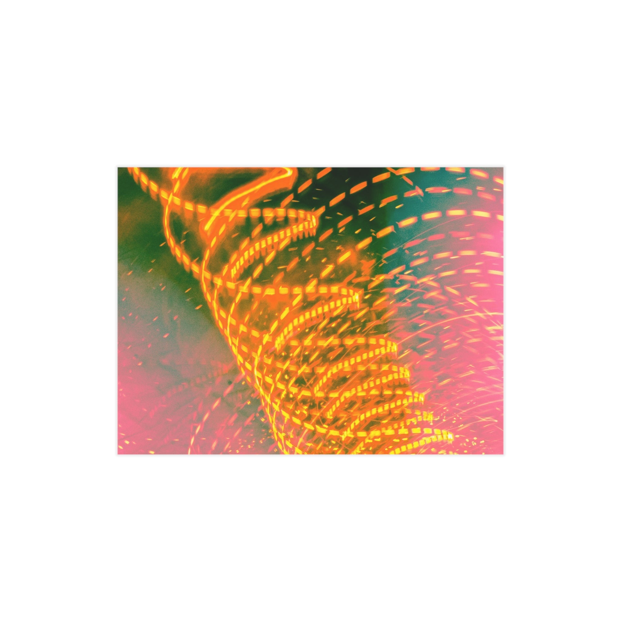 Abstract Neon Light Trail Print - Vibrant Modern Unframed Art