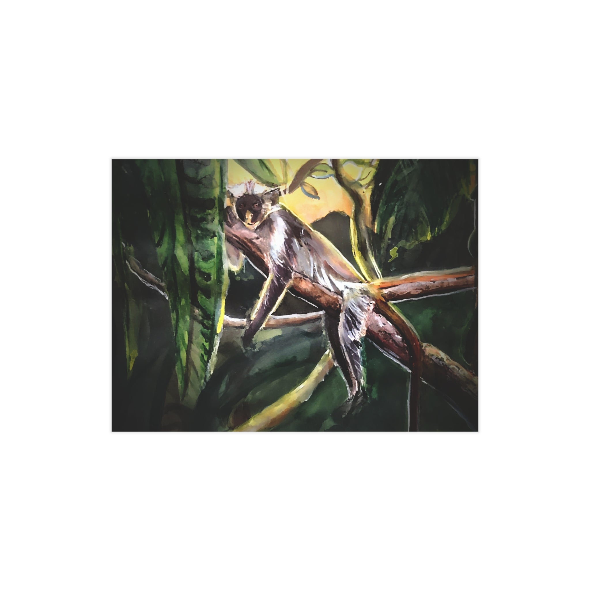 Slender Loris Jungle Art Print — Wildlife Unframed Wall Decor