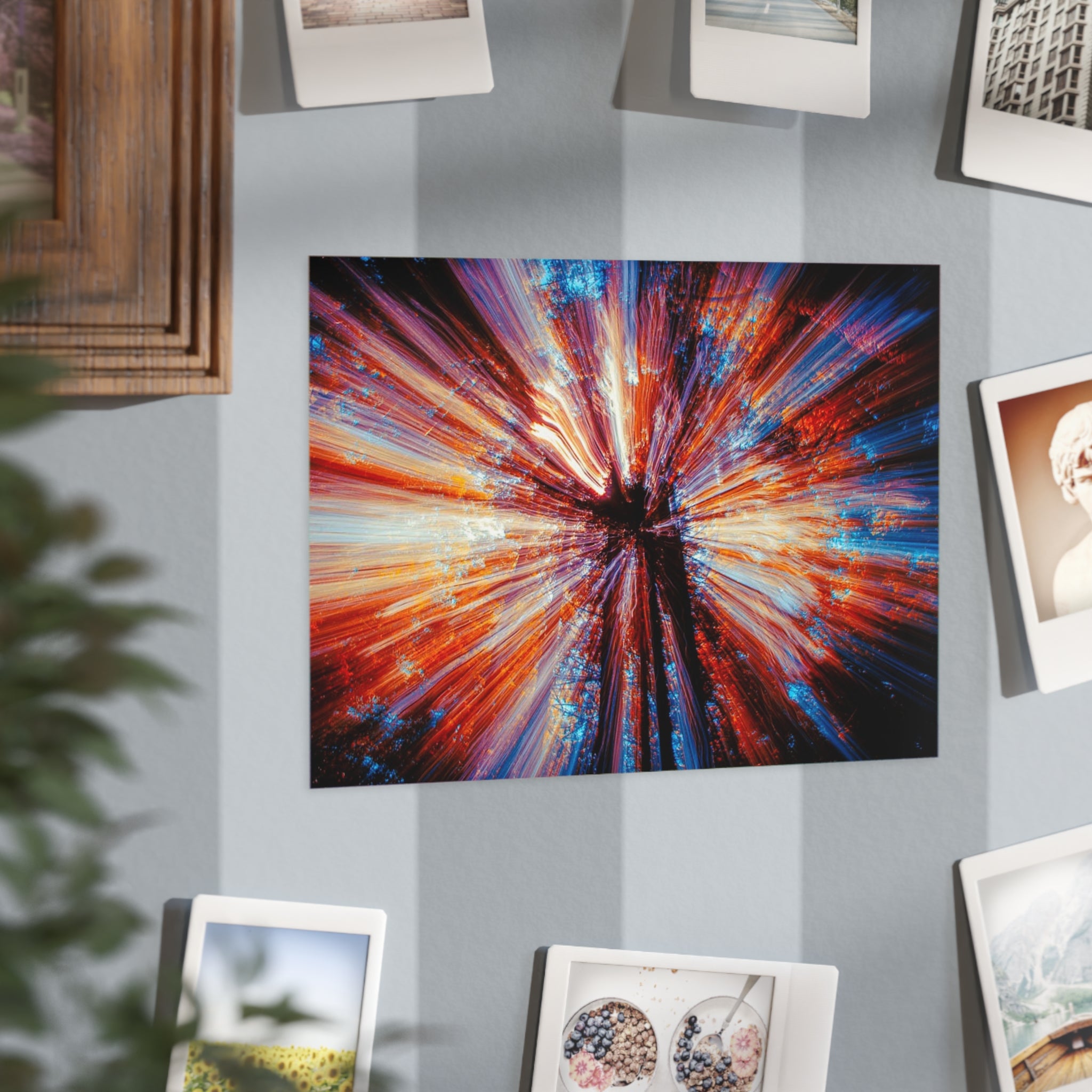 Abstract Light Burst Art Print — Colorful Cosmic Wall Decor (Unframed)